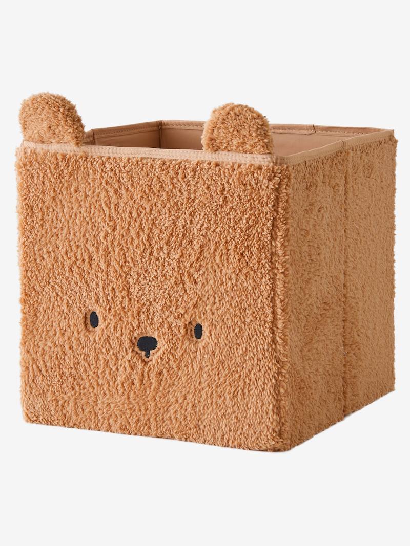 Kinderzimmer Aufbewahrungsbox BÄR, Teddyfleece - karamell